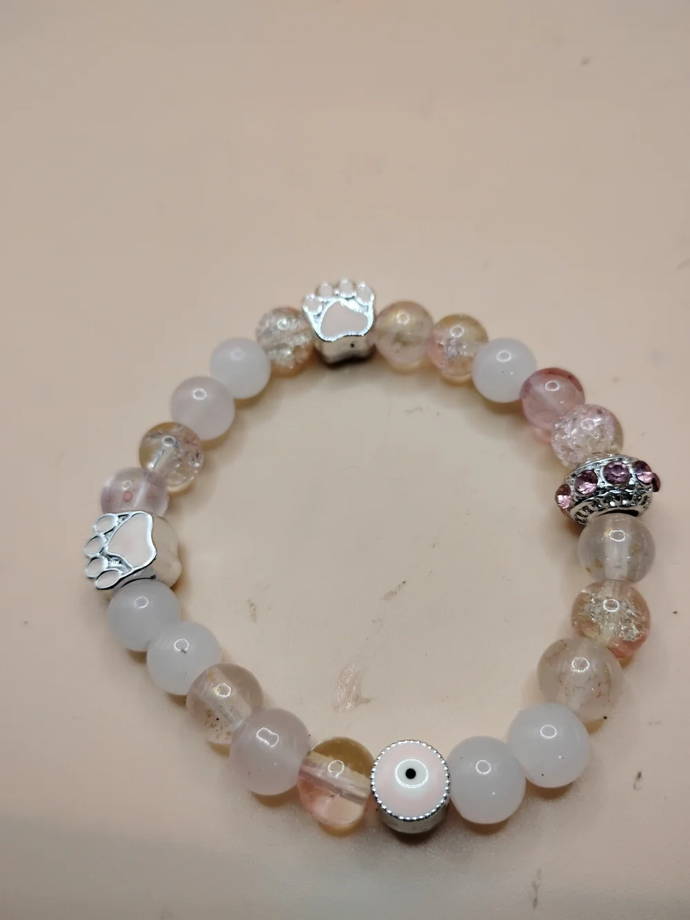 Pink Paws Protection Cat Bracelet — Pink